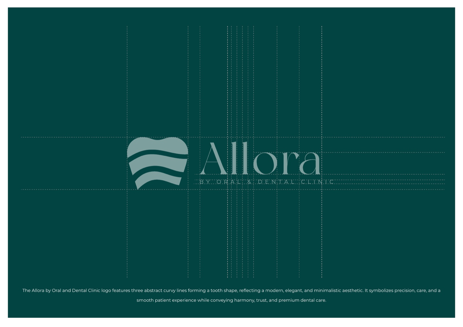 The Allora logo on deep emerald with construction grid