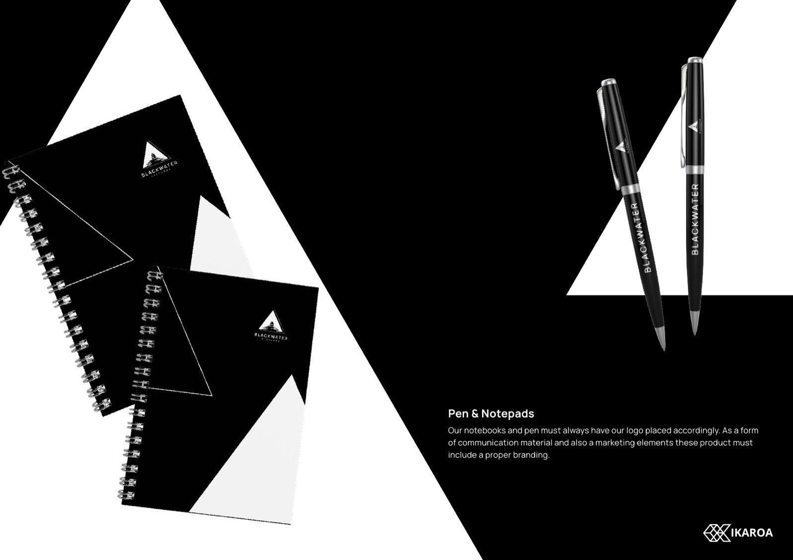 BlackWater Pictures branded notebooks and pens