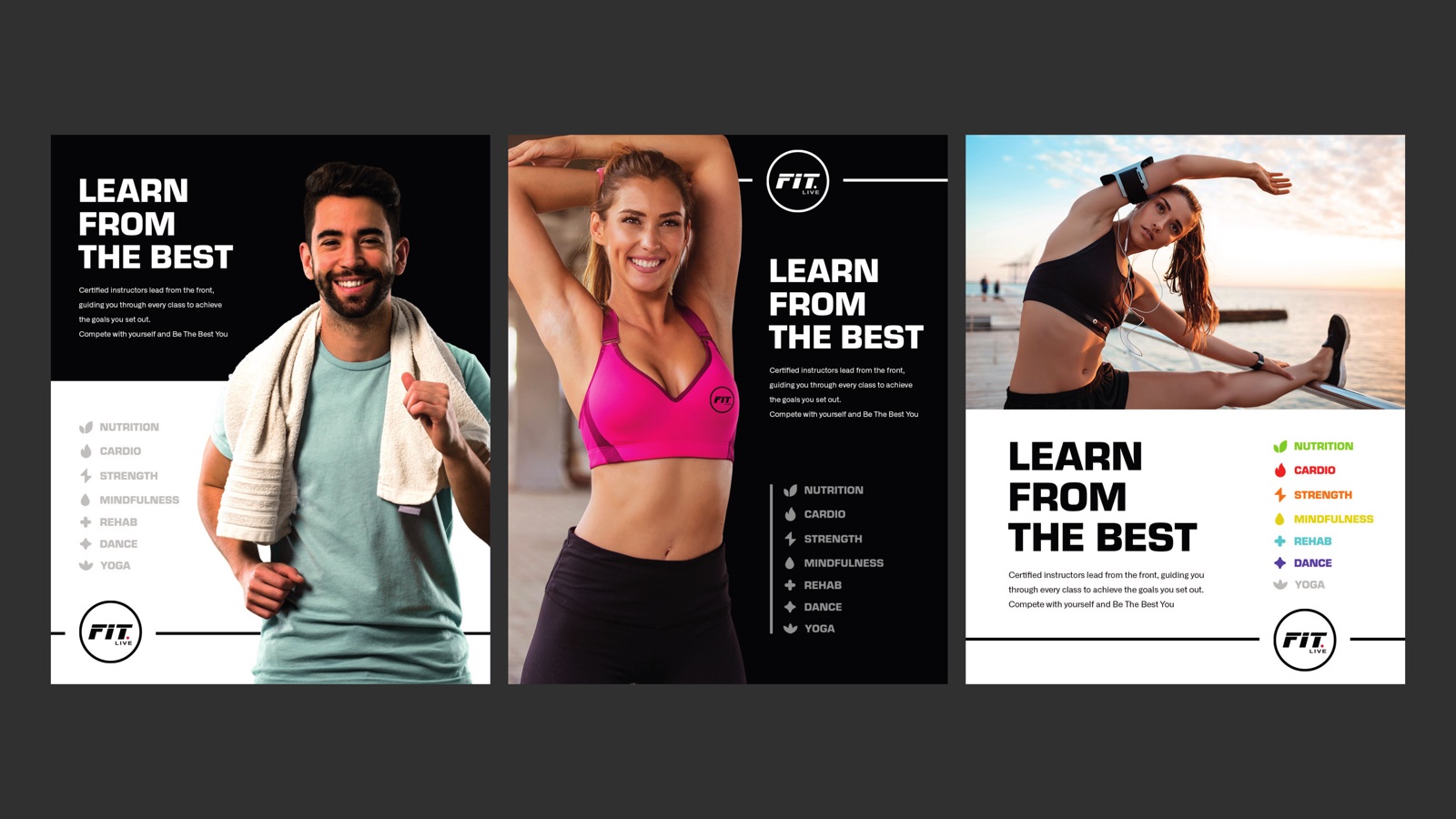 FIT.LIVE: Learn From The Best, poster set