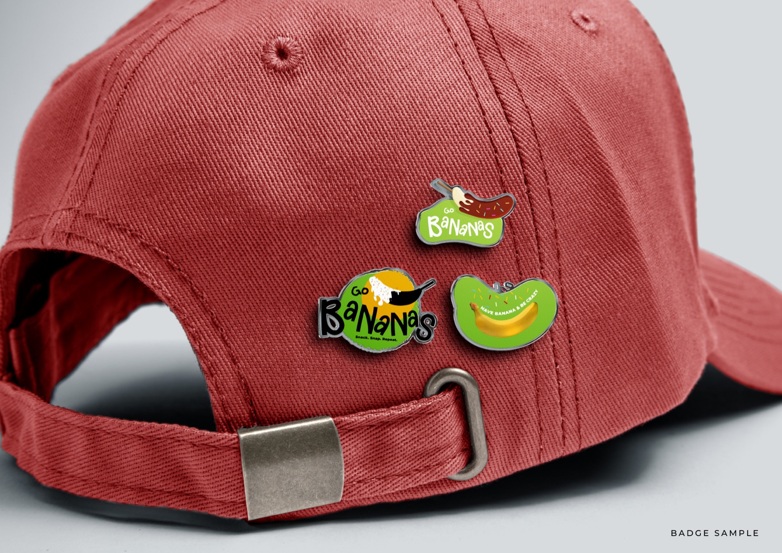 Go Bananas embroidered cap with banana badges