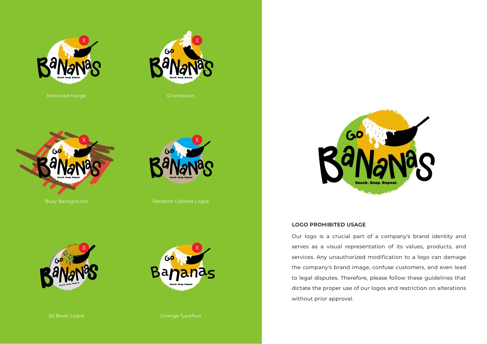 Go Bananas logo prohibited usage examples