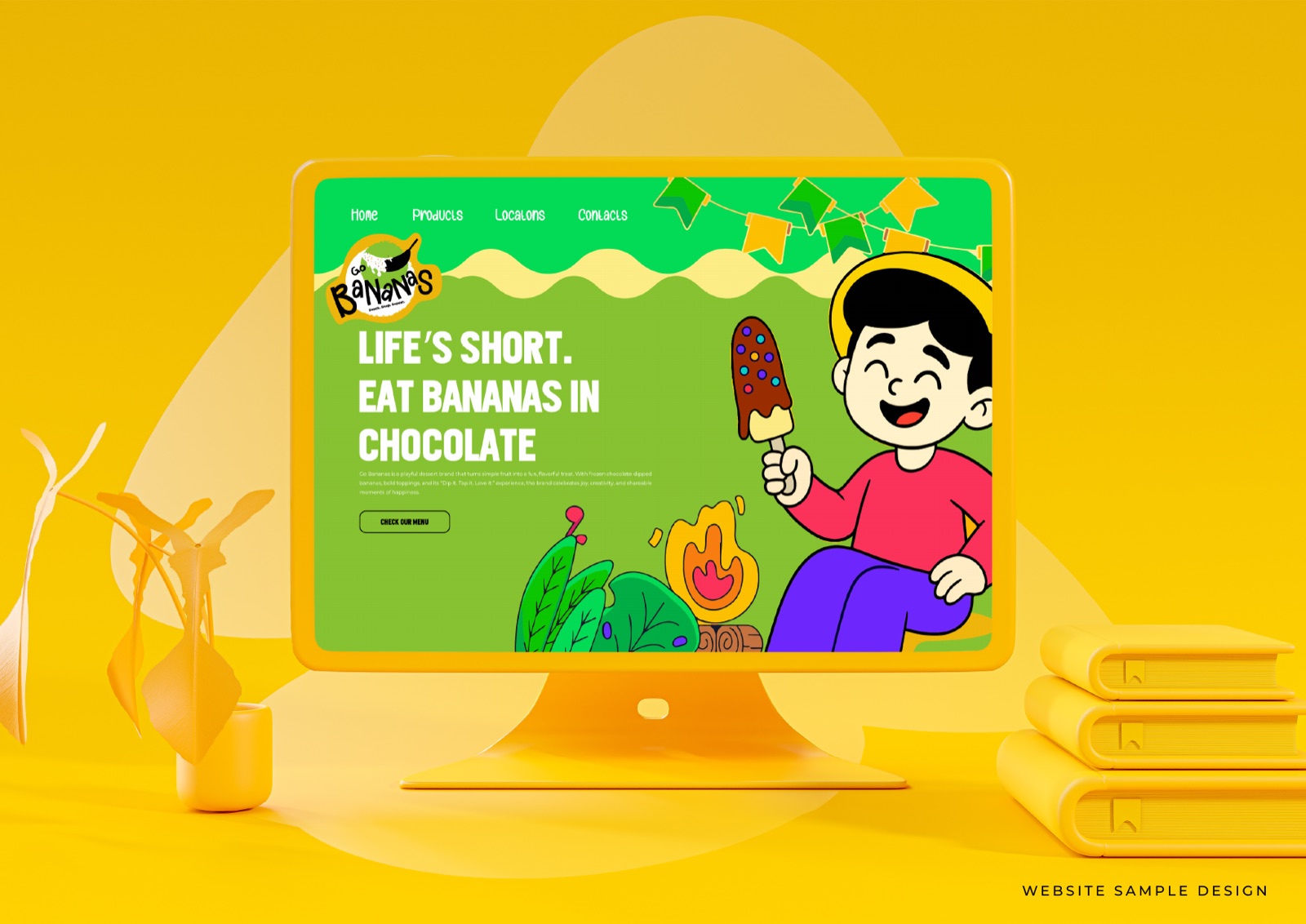 Go Bananas website design mockup