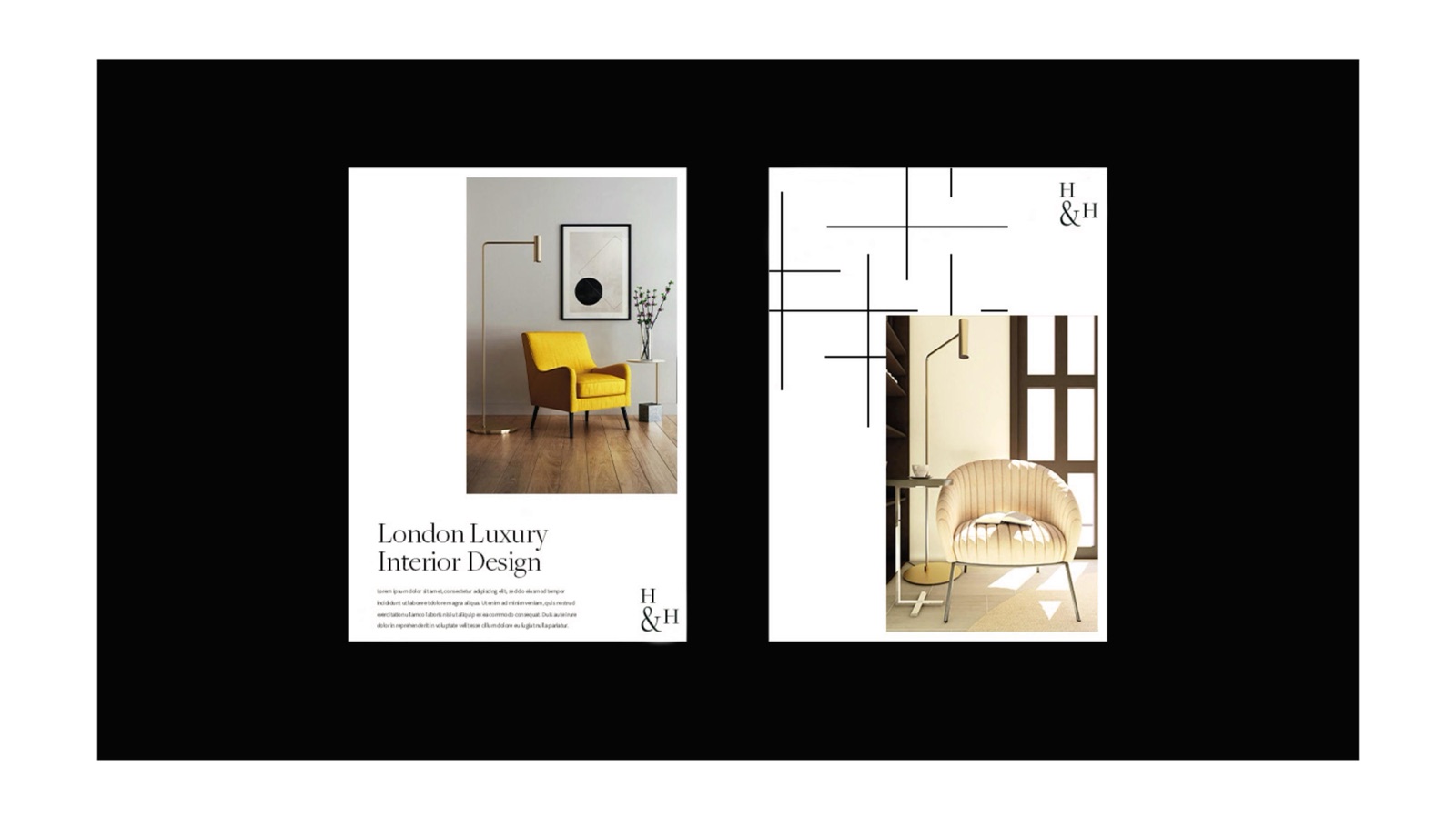 Hunter & Haus Brochure spread, interiors and grid