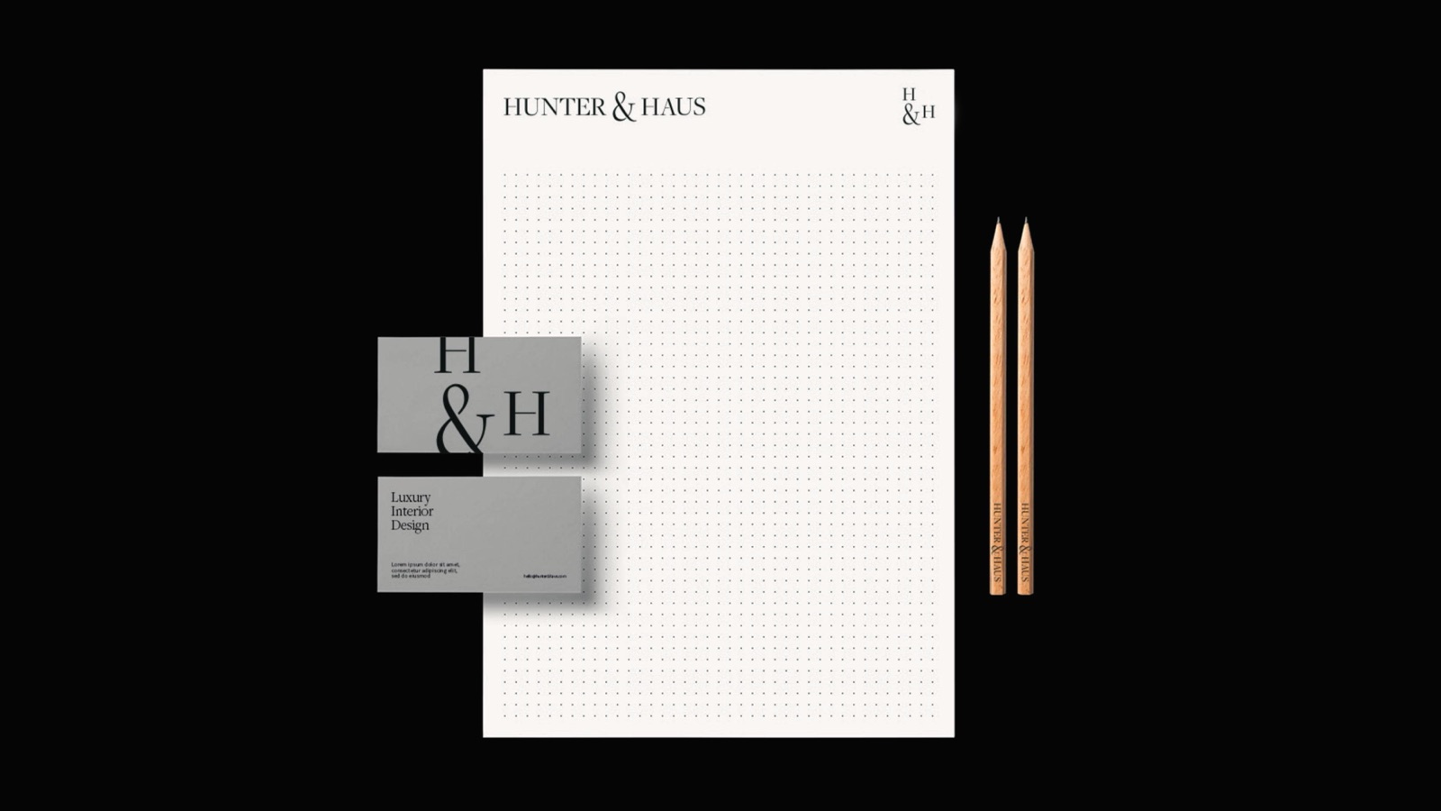 Hunter & Haus Letterhead and pencils