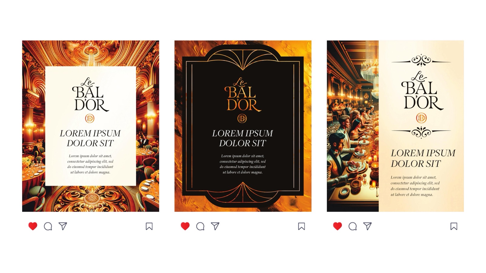 Le Bal D'Or social media posts