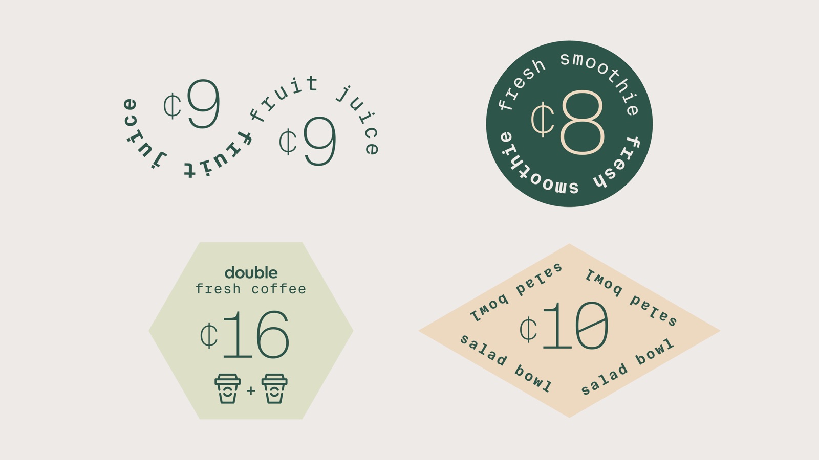 MAAD circular badges and price stamps