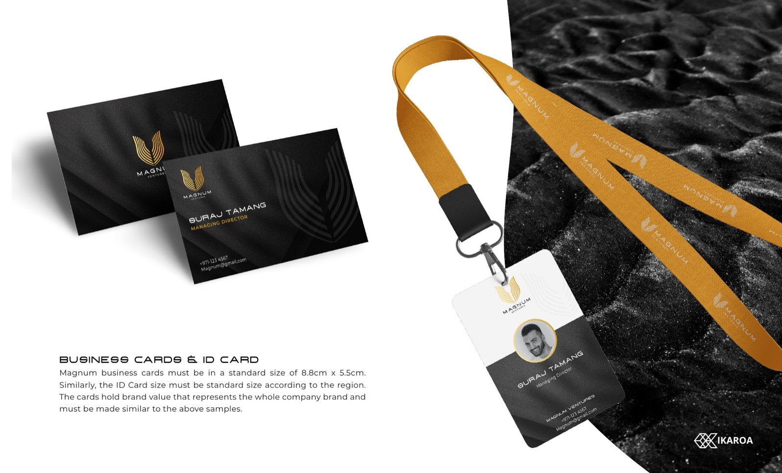 Magnum Ventures Business cards and ID lanyard