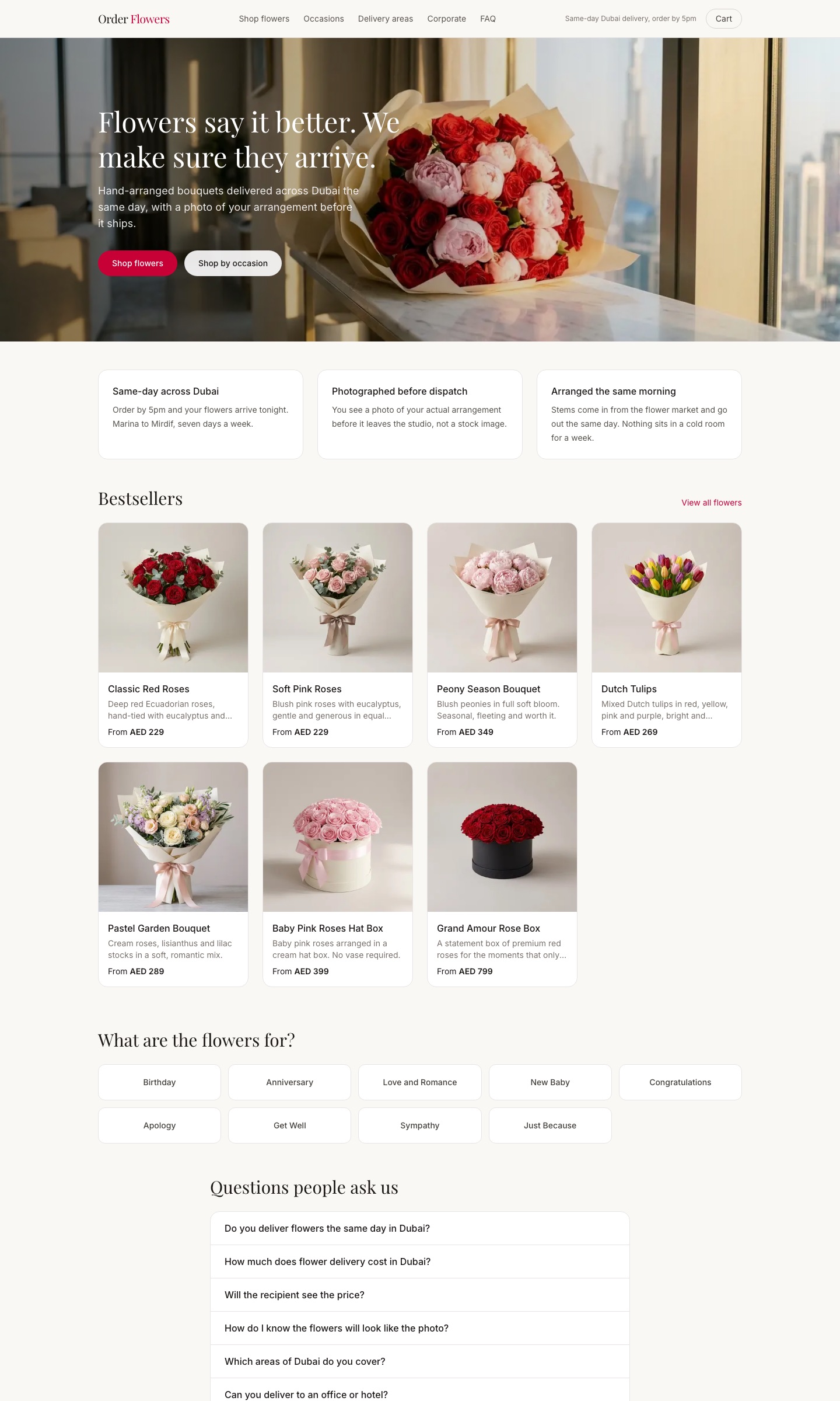 Order Flowers, bestsellers and occasions