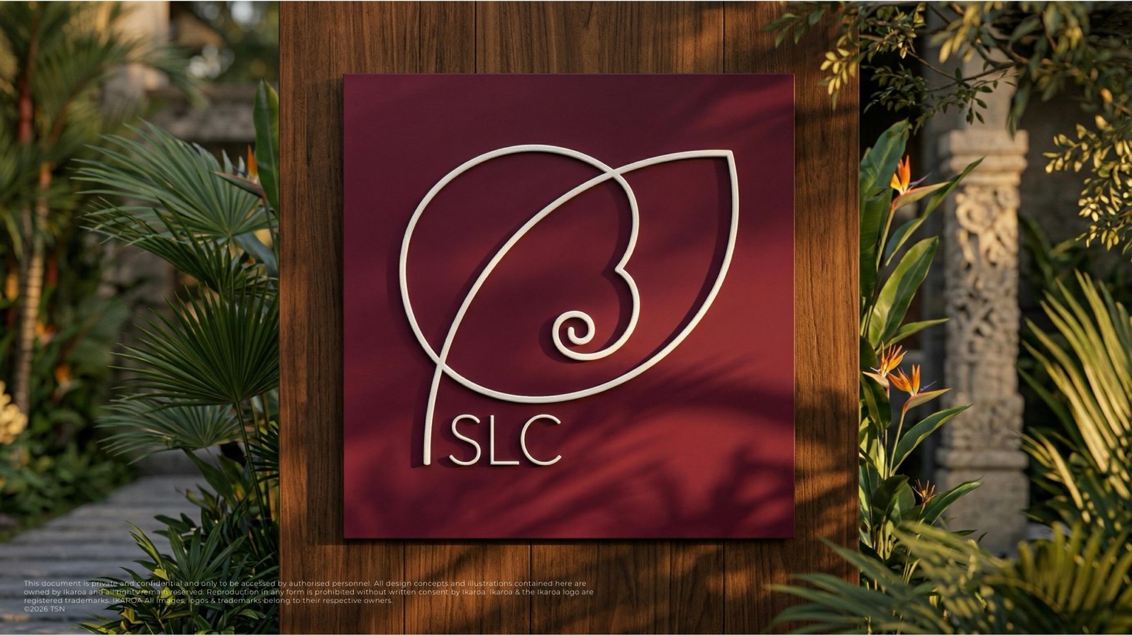 SLC The monogram, rendered on the wall